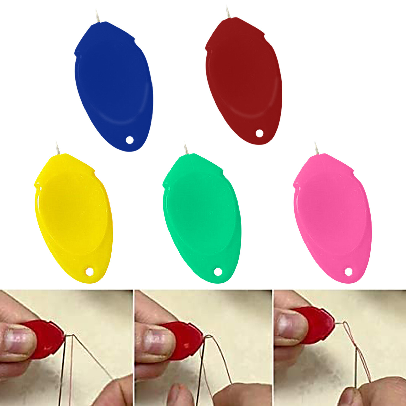 Lanhui 5pcs Plastic Needle Threaders for Sewing, Threader Tool, Size: 1.8 x 0.8
